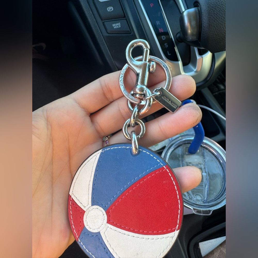 Coach Red and Blue Beach Ball Keychain - MAKE OFFER